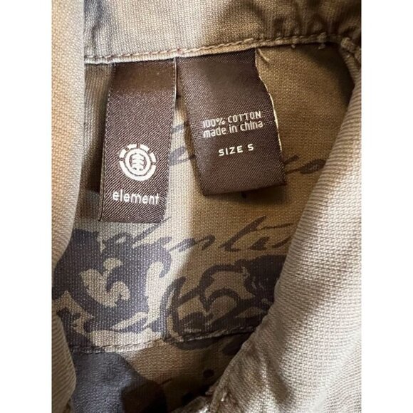 Element Military Shirt Shacket Women's XS Green Solid Long Pockets Twill Safari - Picture 8 of 10
